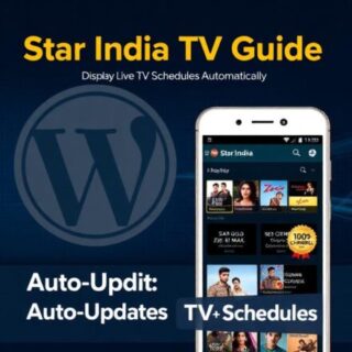 tv guide on mobile with wordpress logo